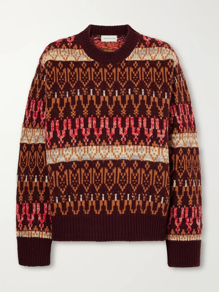 Fair Isle intarsia-knit wool and cashmere-blend sweater