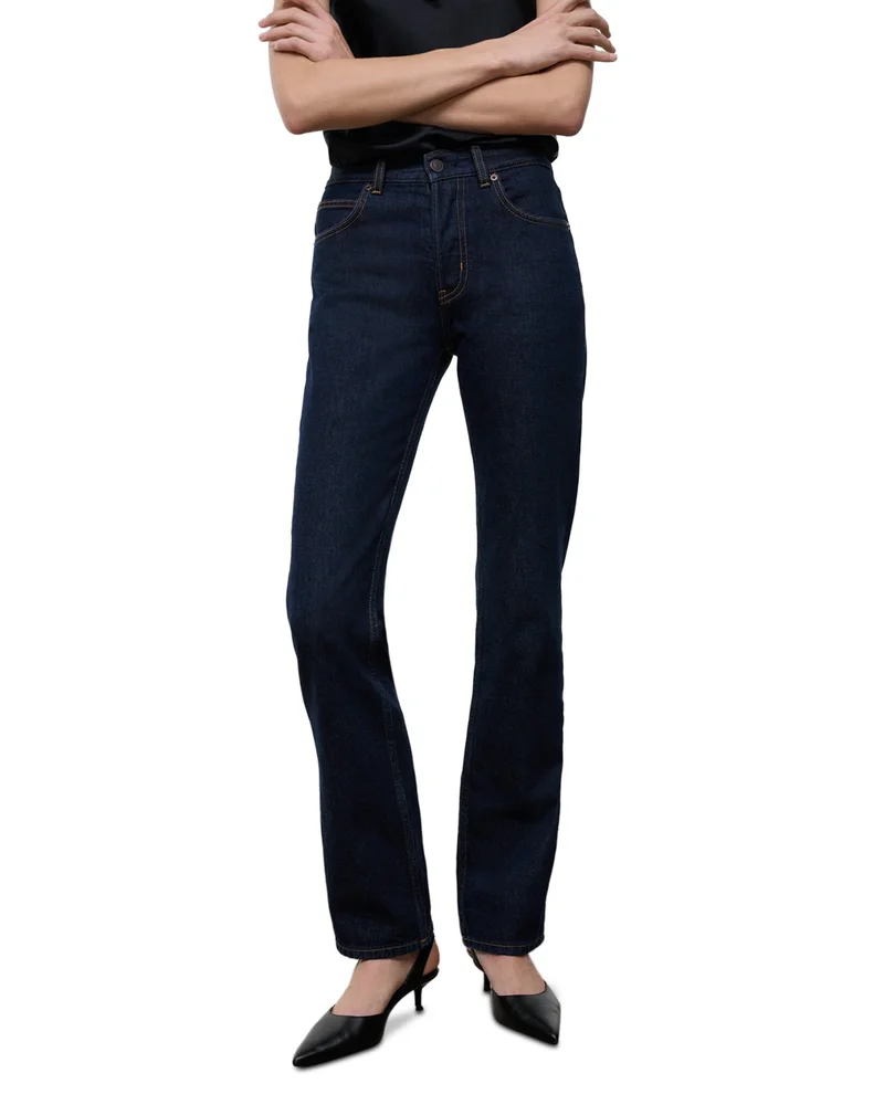 Teddy High Rise Straight Jeans in Indigo