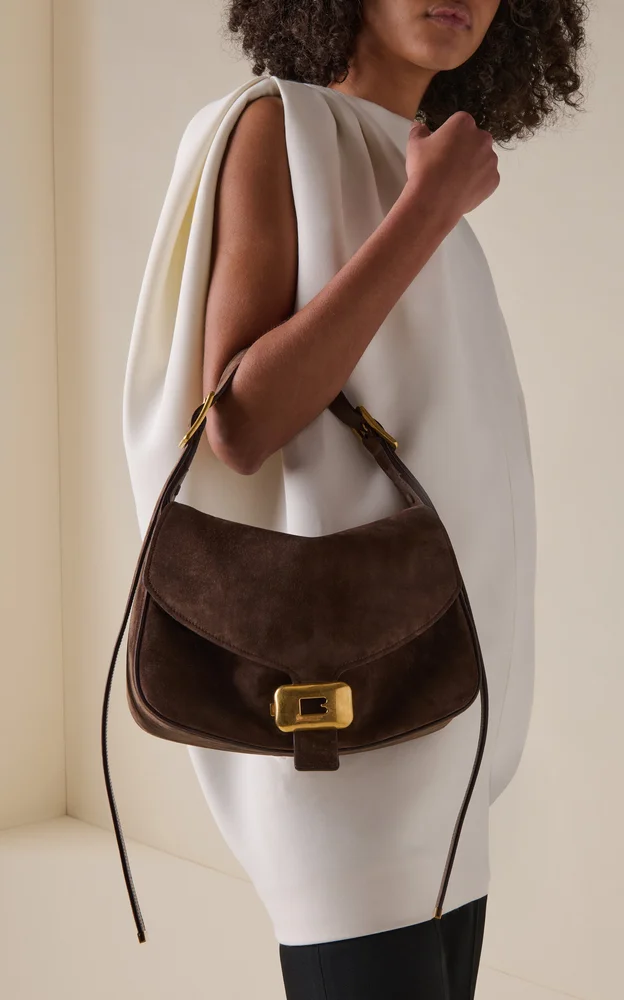 Clicca Medium Suede Shoulder Bag