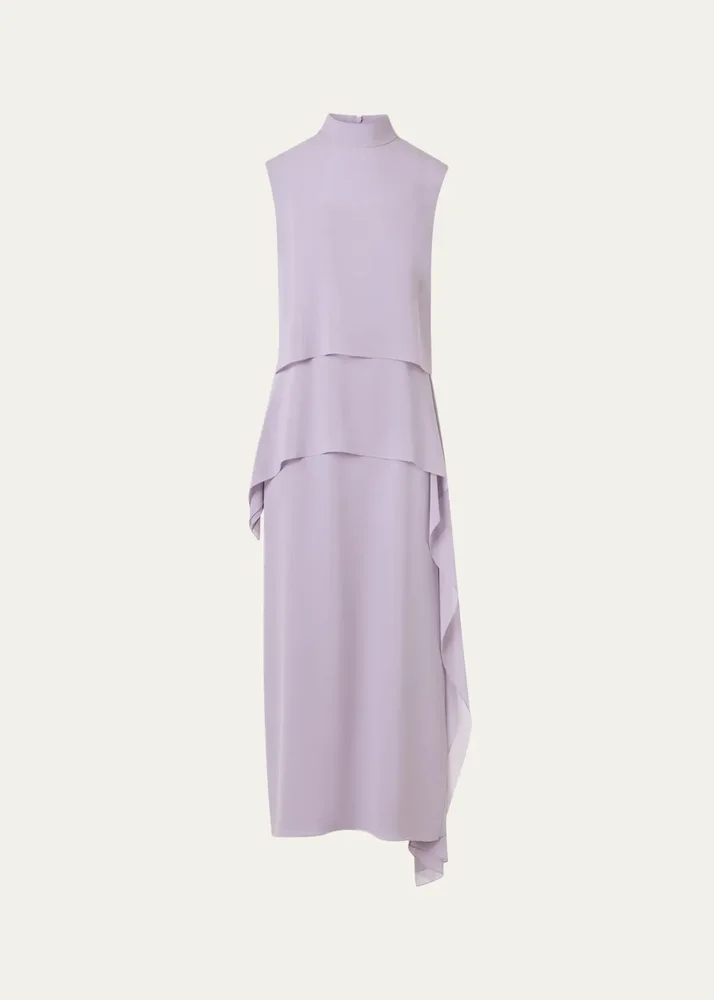 Malva Silk Georgette Layered Dress