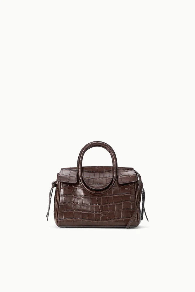Maude Mini Carryall | Espresso Croco