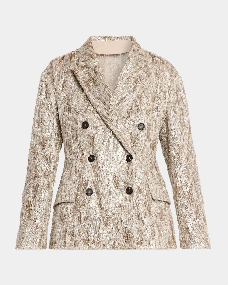 Stardust Braiding Embroidery Double-Breasted Blazer