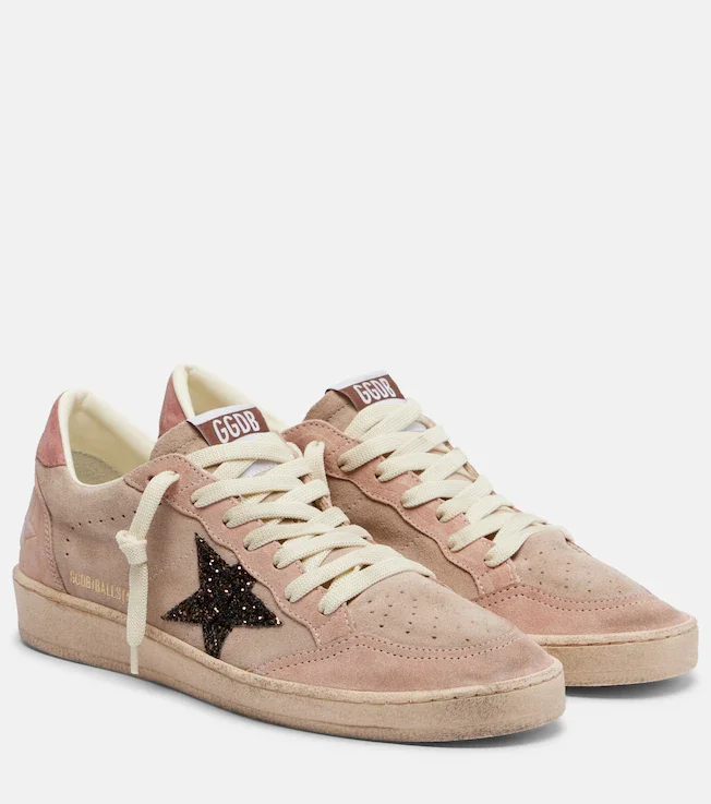 Ball Star glitter suede sneakers