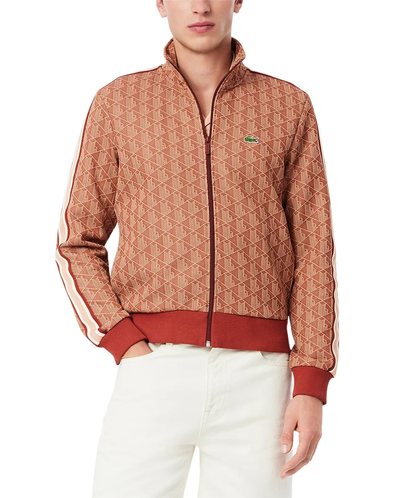 Monogram Print Zip Front Track Jacket