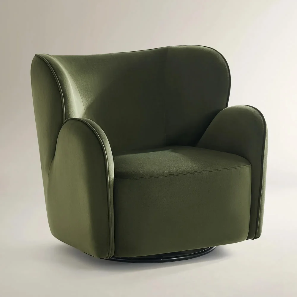 Ceres Jade Green Velvet Swivel Accent Chair