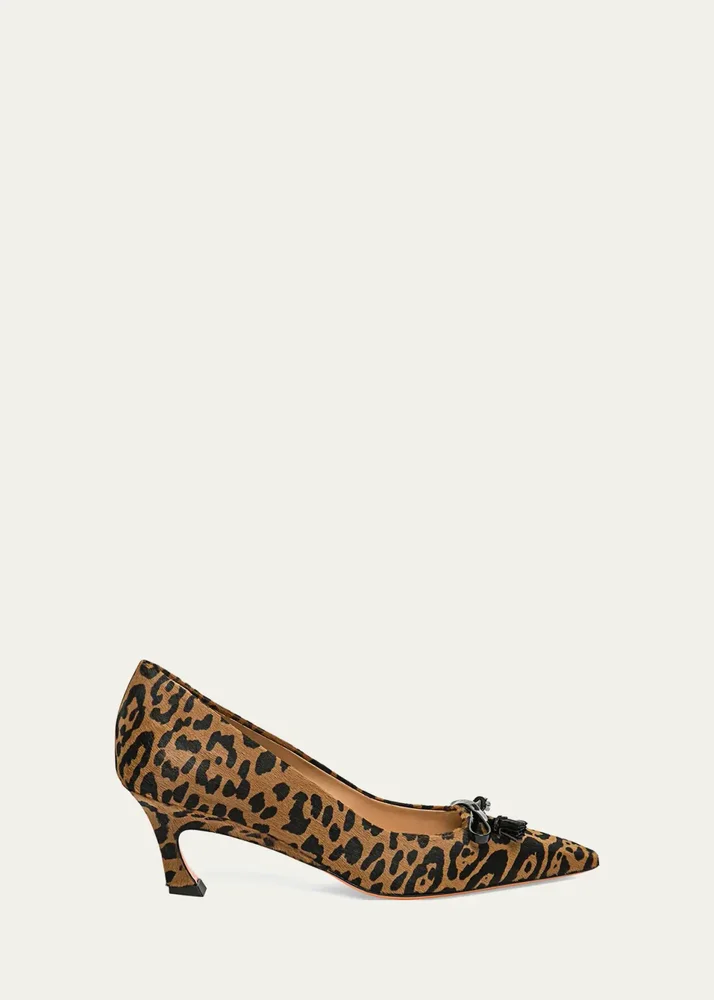 Adri 55MM Leopard-Print Calf Hair Pumps