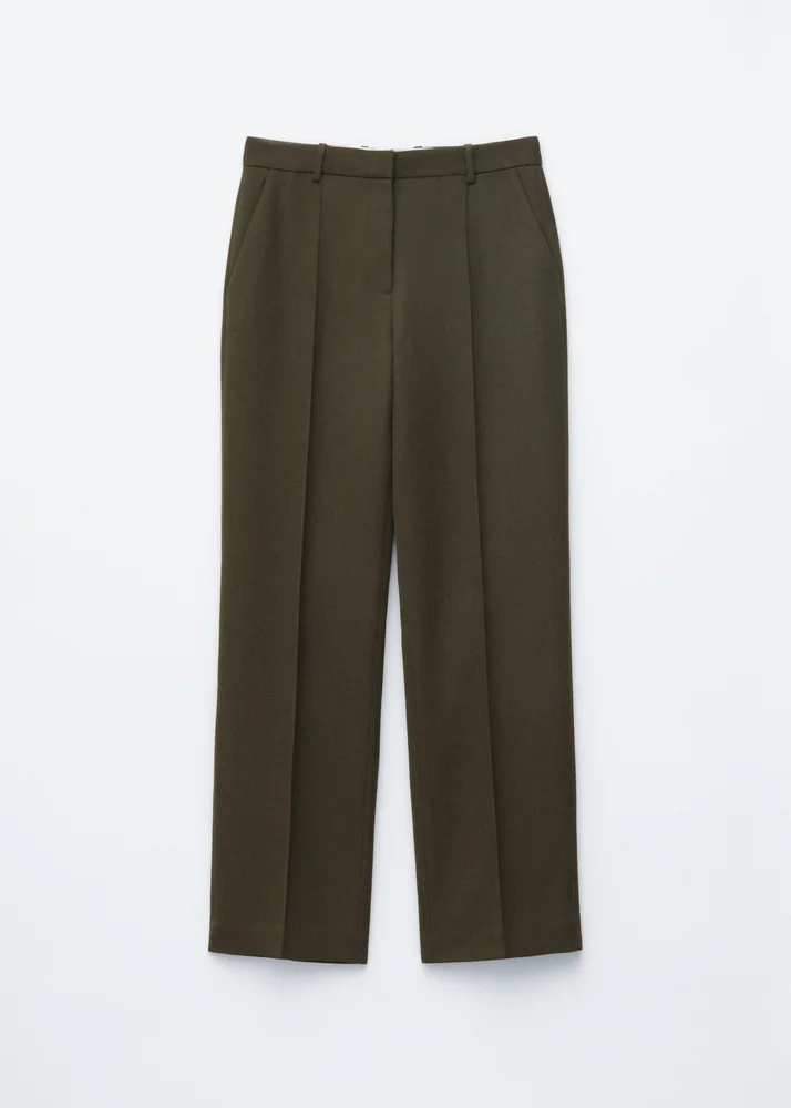 Wool-Blend Tailored Trousers