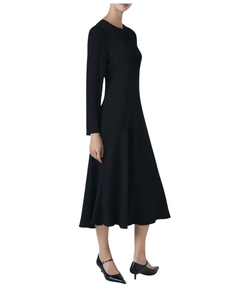 Cora Crepe Tie Front Midi Dress
