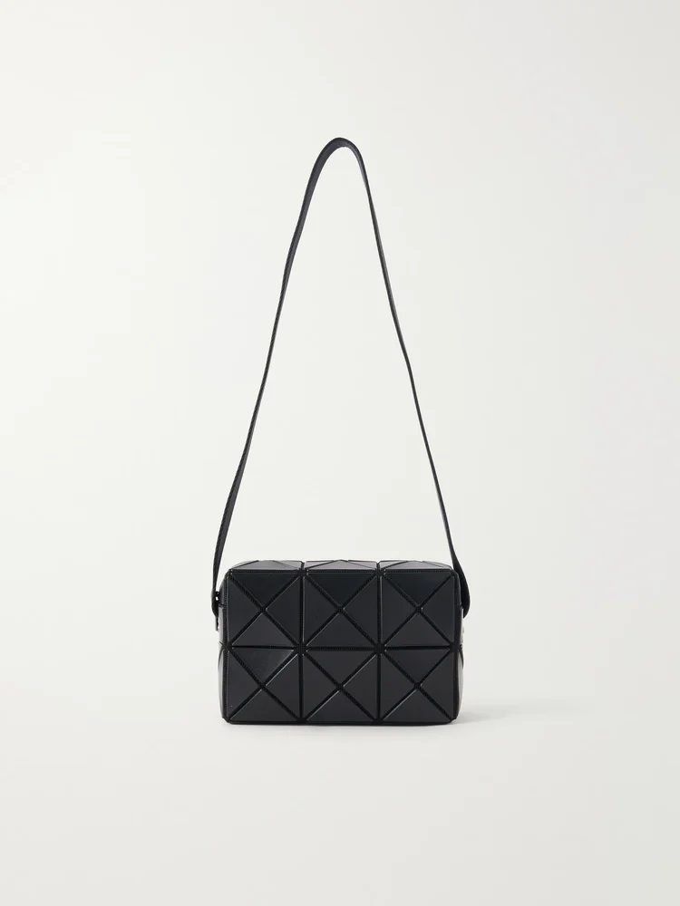 Cuboid glossed crossbody bag