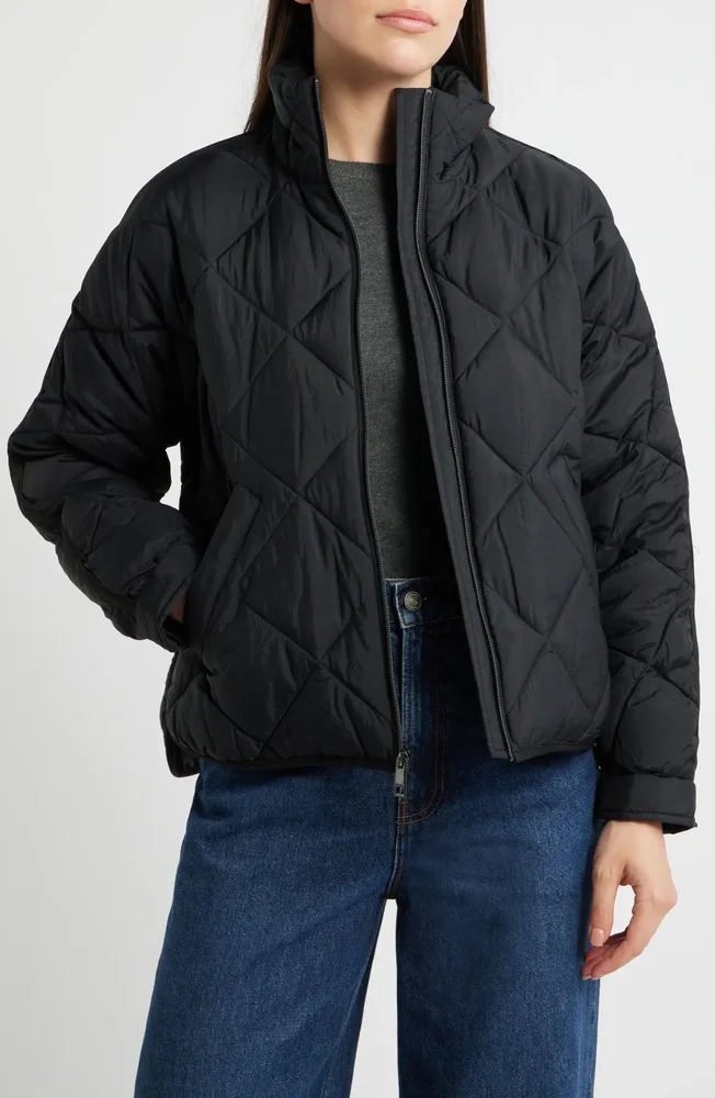 Crop Diamond Quilted Jacket