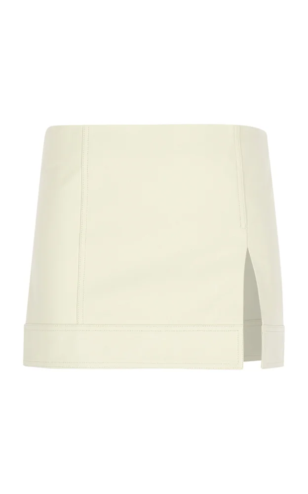 Leather Mini Skirt with Slit
