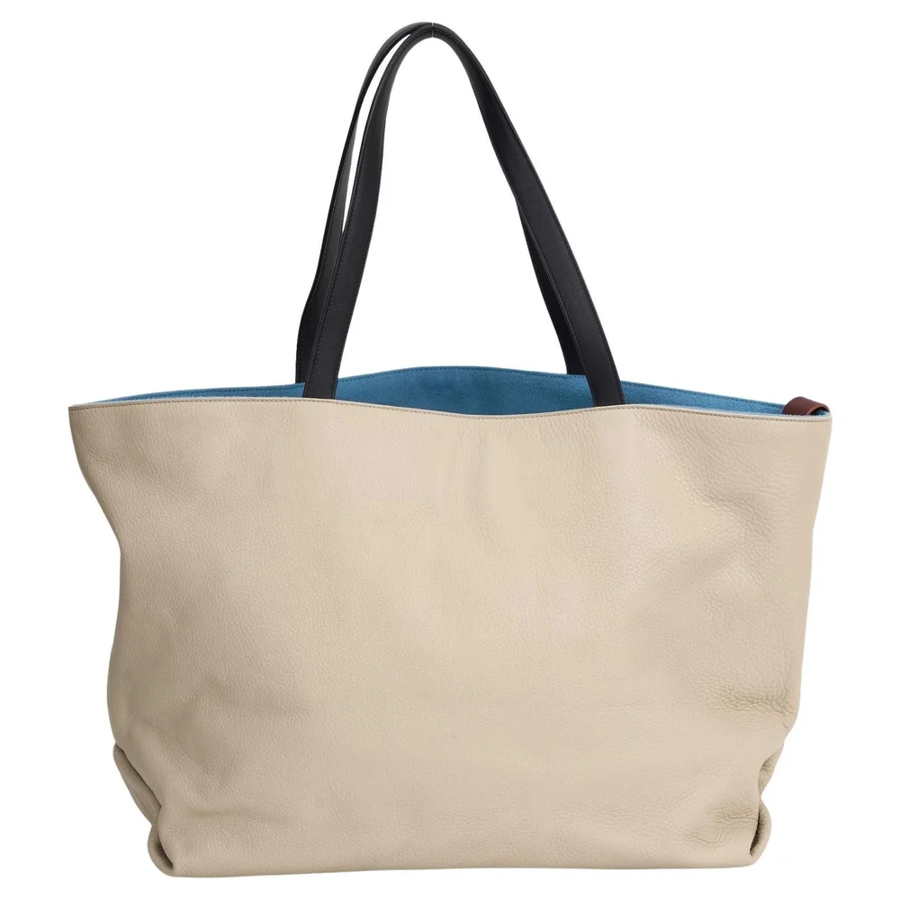 Pre-Owned Leather Cashmere Tote