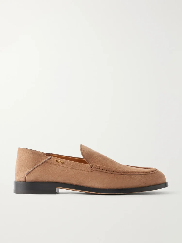 Logo-detailed suede loafers