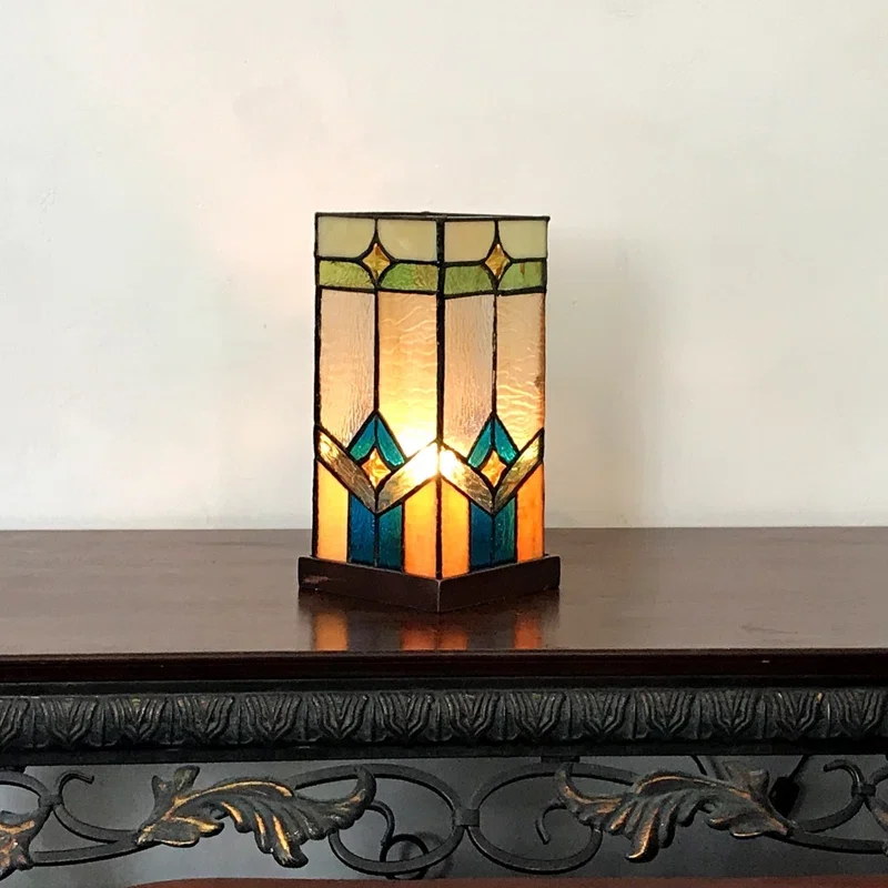 Gregory Tiffany Glass Mission Table Lamp