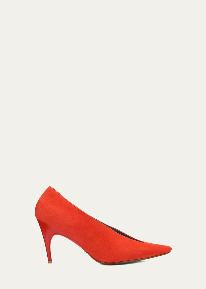 90mm Duchesse Suede Pumps