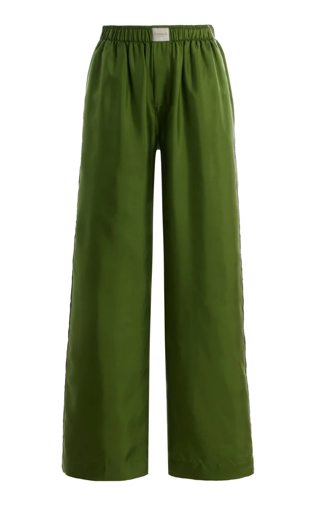 La Boxer Alta Silk-Twill Pants