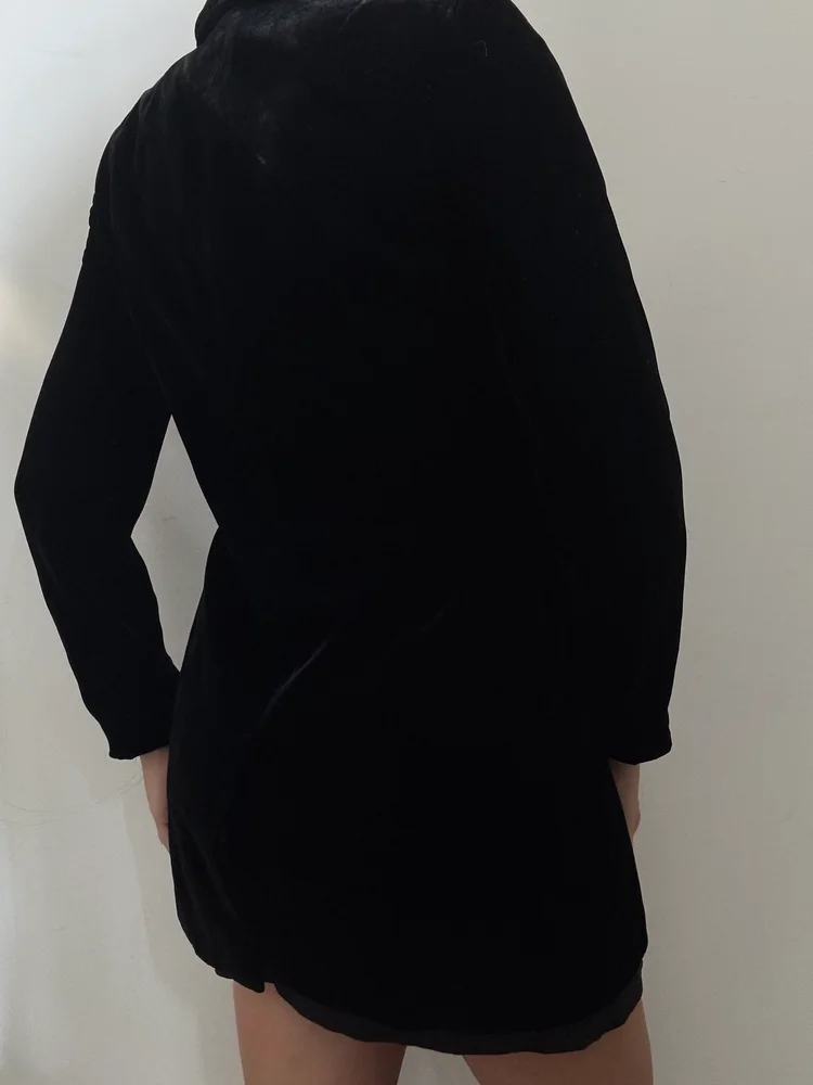 Vintage Black Velvet Fitted Blazer Size Small
