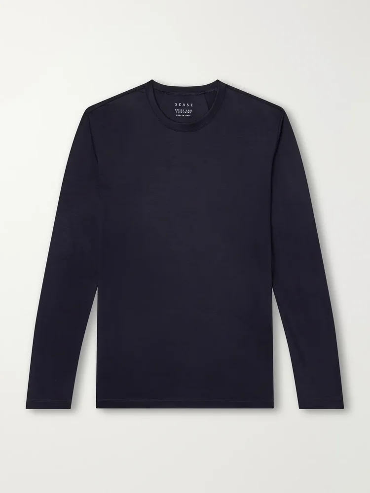 Virgin Wool-Jersey Ski Base Layer