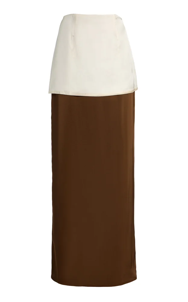 Exclusive Double-Layer Satin Maxi Skirt
