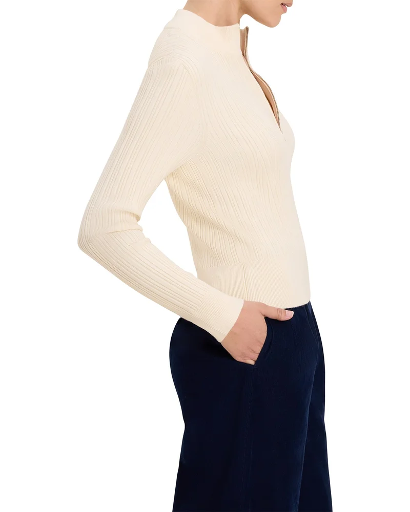 Half Zip Ribbed Sweater