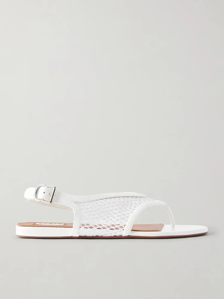 Fishnet flat sandals