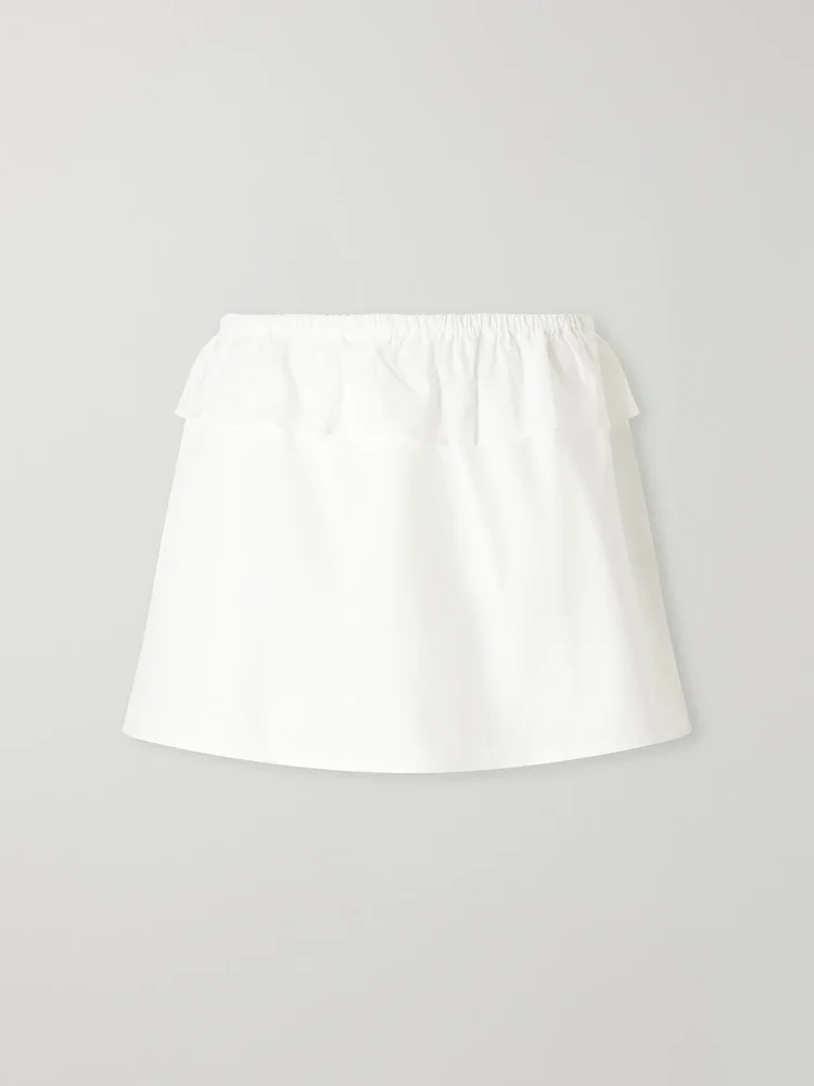 Flounce Layer organic cotton-poplin mini skirt