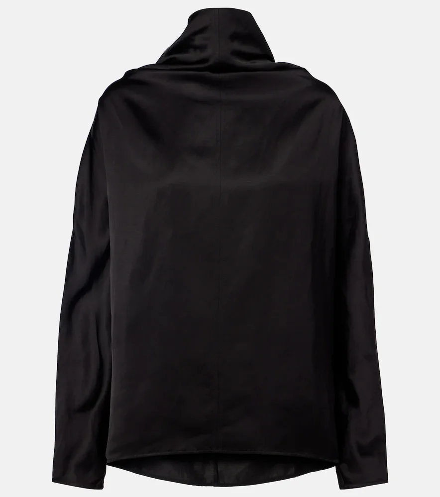 Draped satin blouse