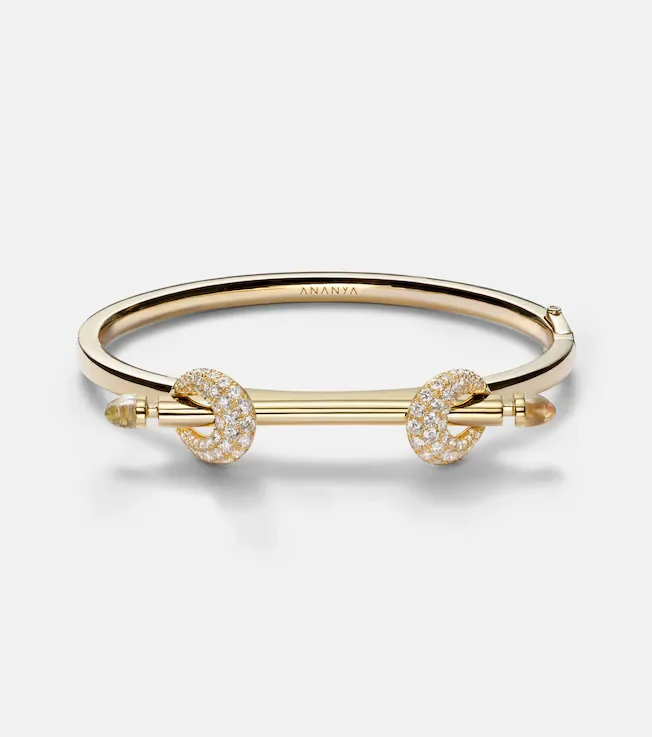 Chakra Icon 18kt gold bracelet with diamonds and quartz