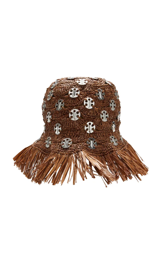 Chainmail-Embellished Raffia Hat