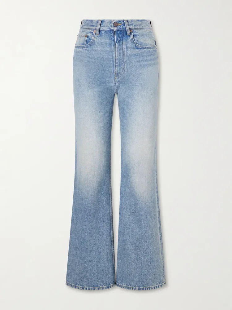 Mid-rise straight-leg jeans