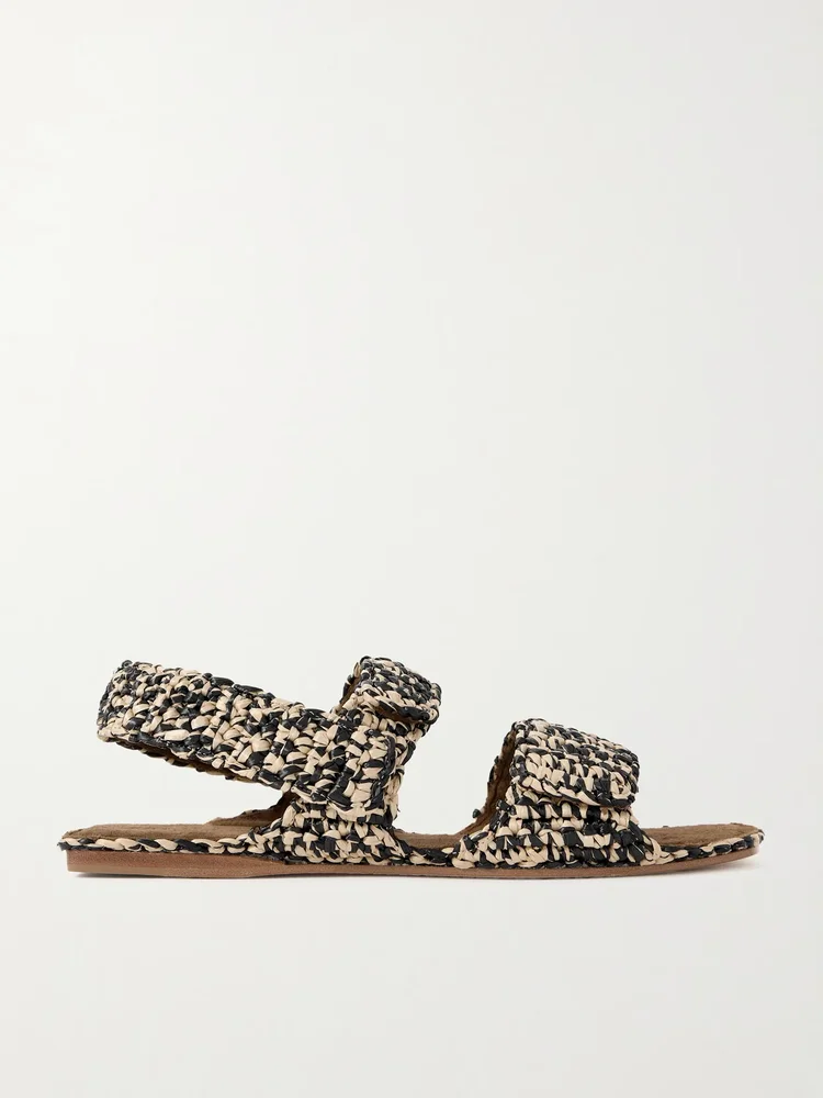 Boden Two Tone Raffia Sandals