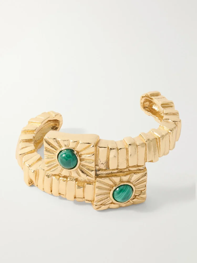Kabala gold-plated malachite bracelet