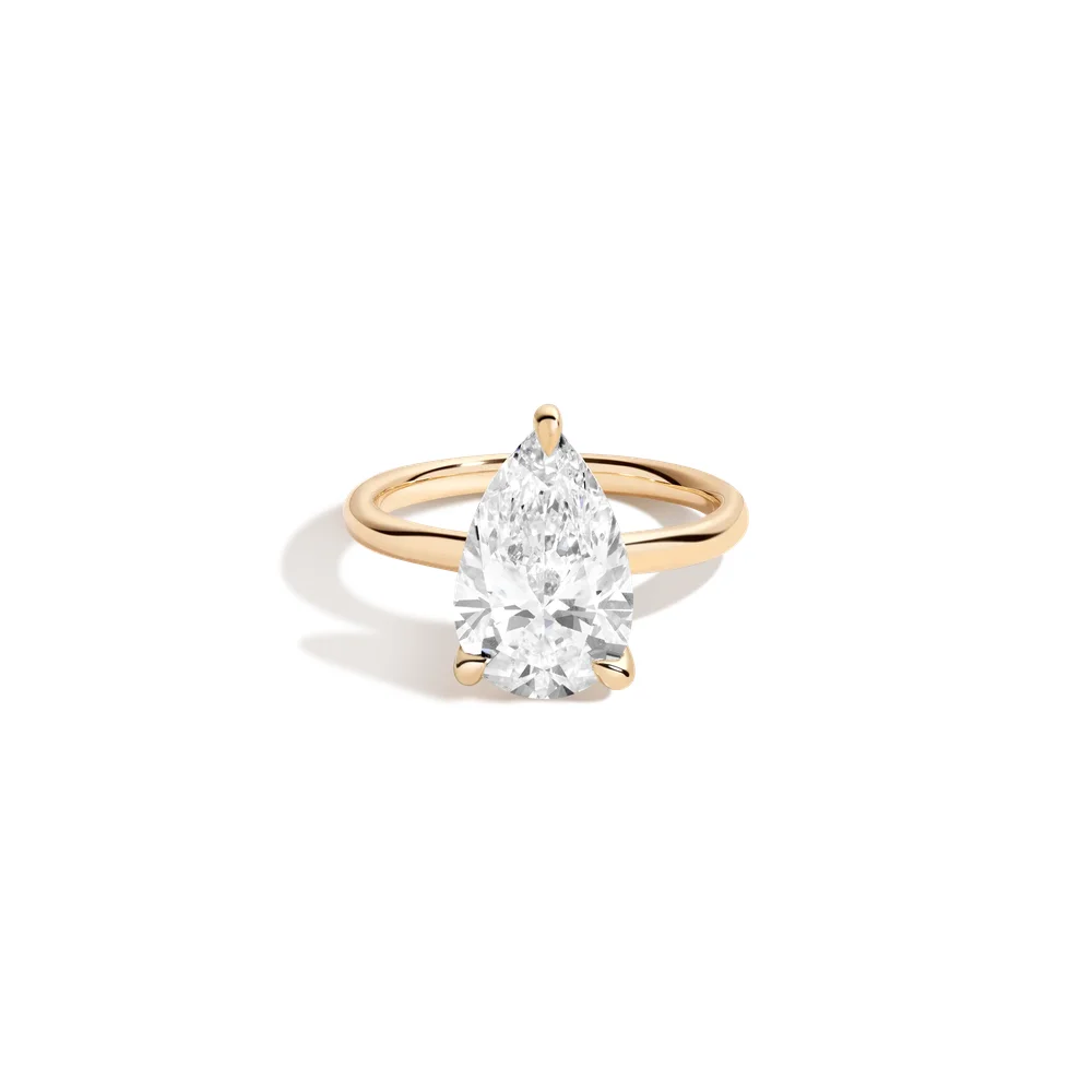 4ct Pear Lab Grown Diamond Solitaire Ring