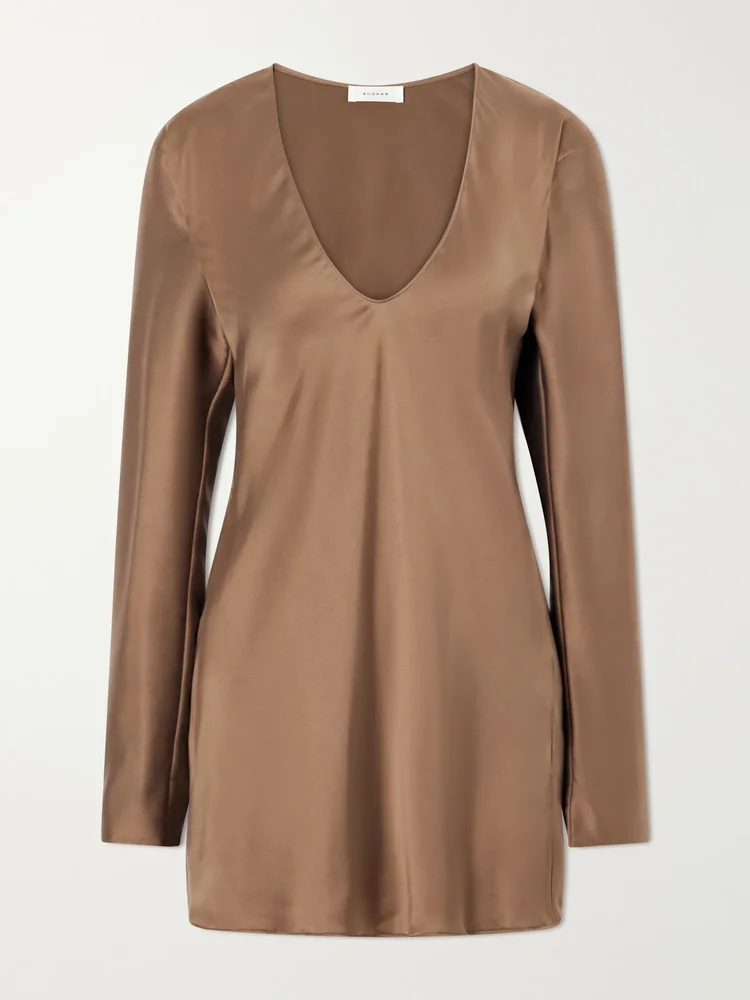 Syros silk-blend satin blouse