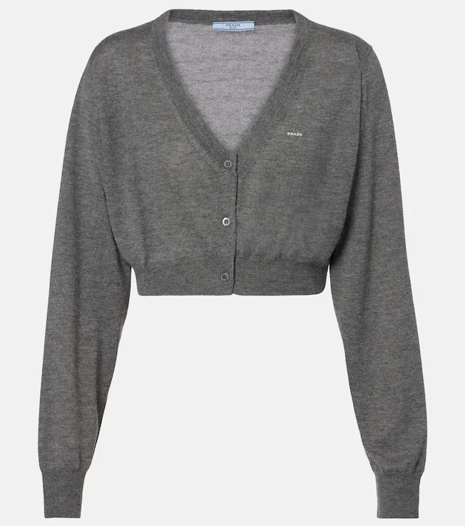 Cropped cashmere cardigan