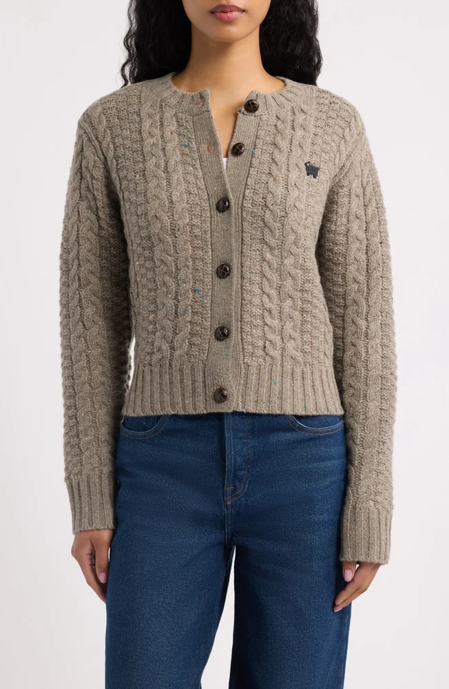 Donegal Wool Cable Knit Cardigan