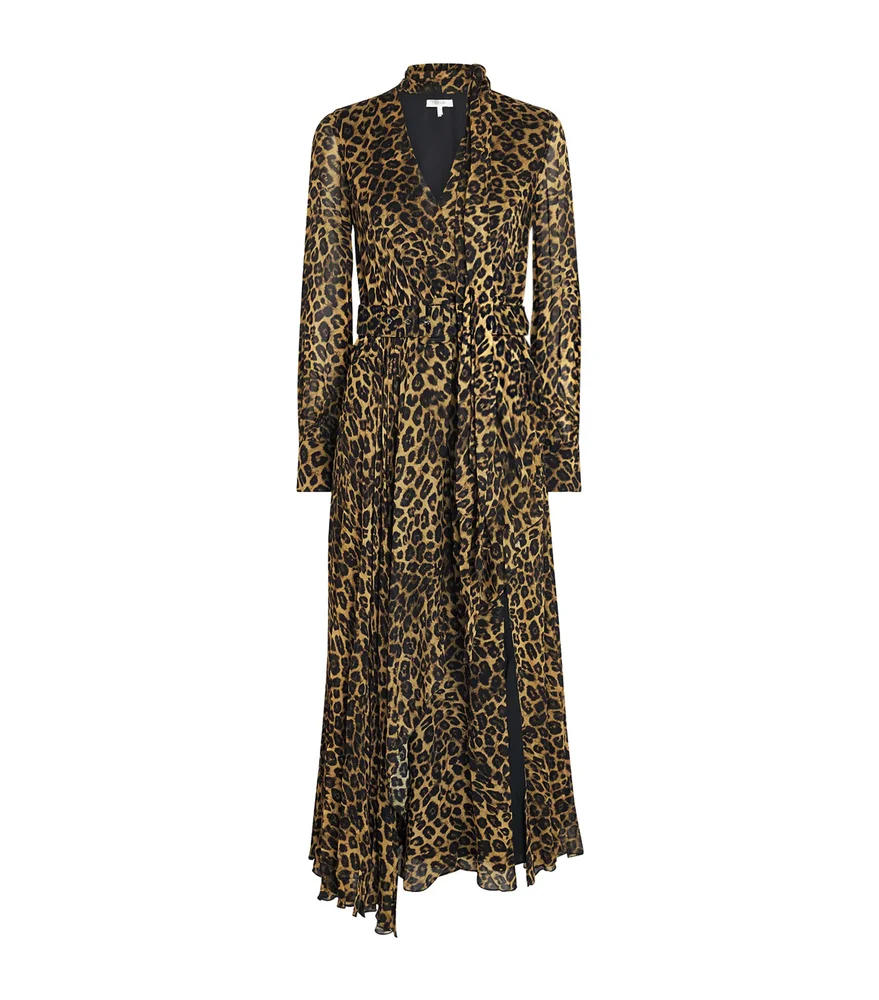 Chiffon Leopard Jane Midi Dress
