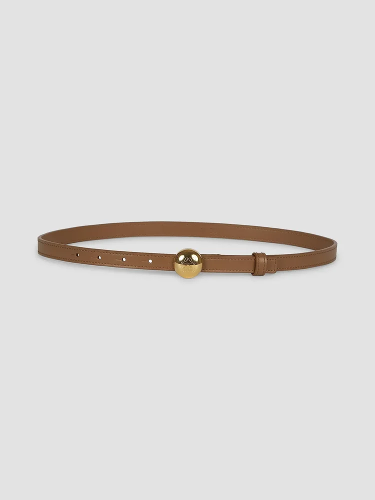 Monogram Pebble Buckle Leather Belt