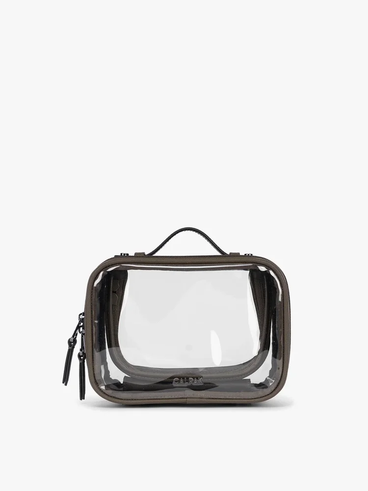 Small Clear Cosmetics Case in Mushroom