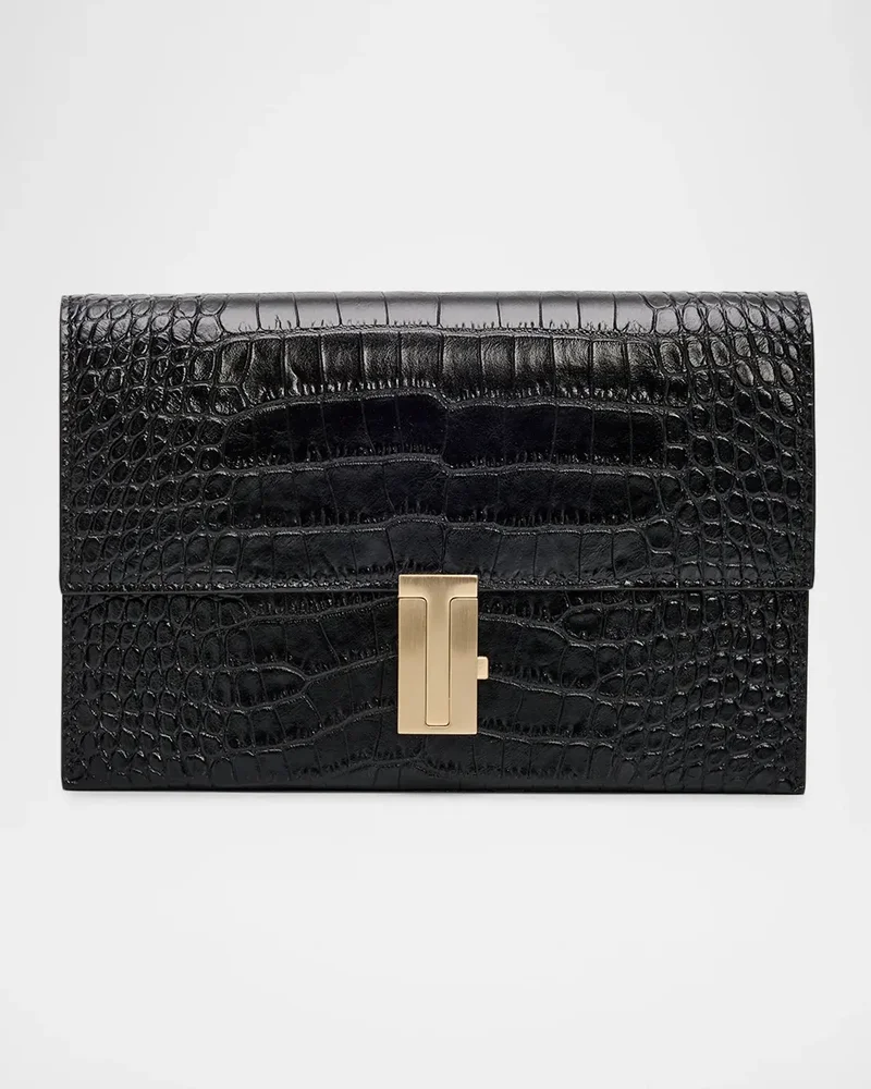 Mia Mini Croc-Embossed Crossbody Bag