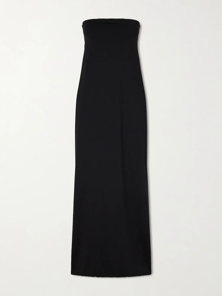 Penelope strapless stretch-jersey coverup
