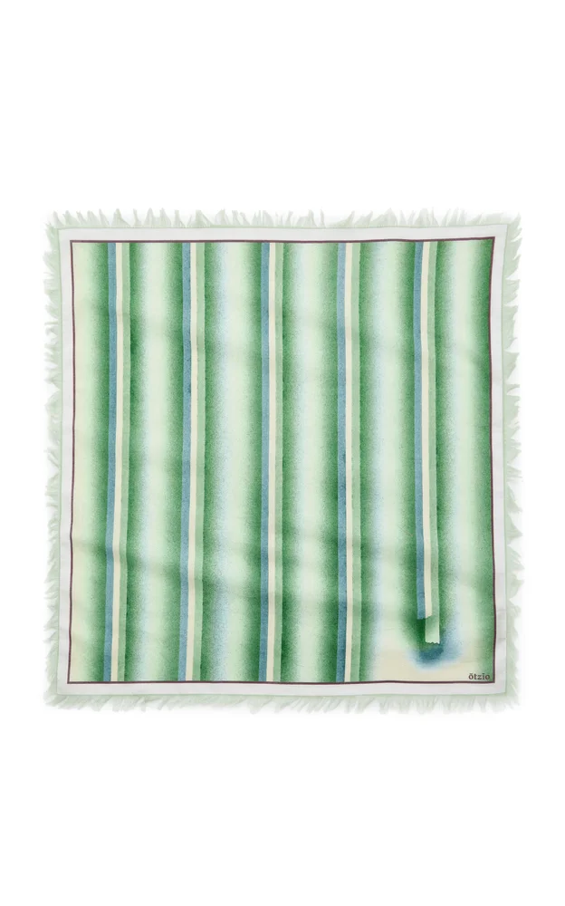 Spray Fringed Cotton Voile Scarf