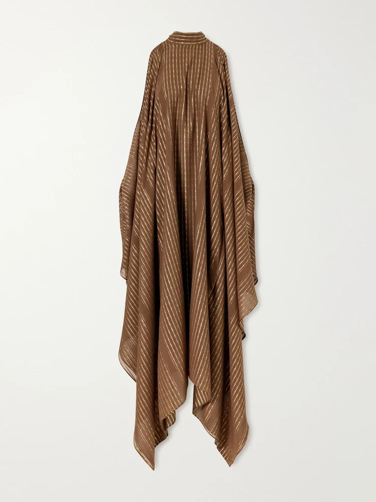 Agadez metallic silk-blend fil coupé gown