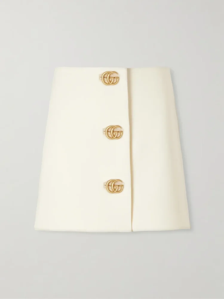 GG wool-crepe mini skirt