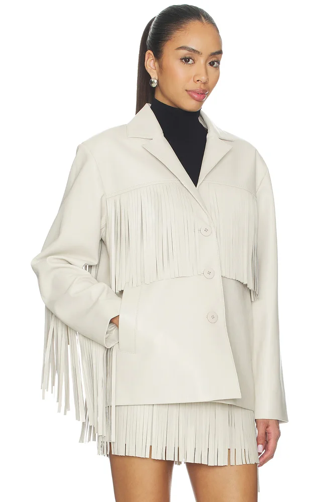 RIANNE | Leather Fringe Jacket