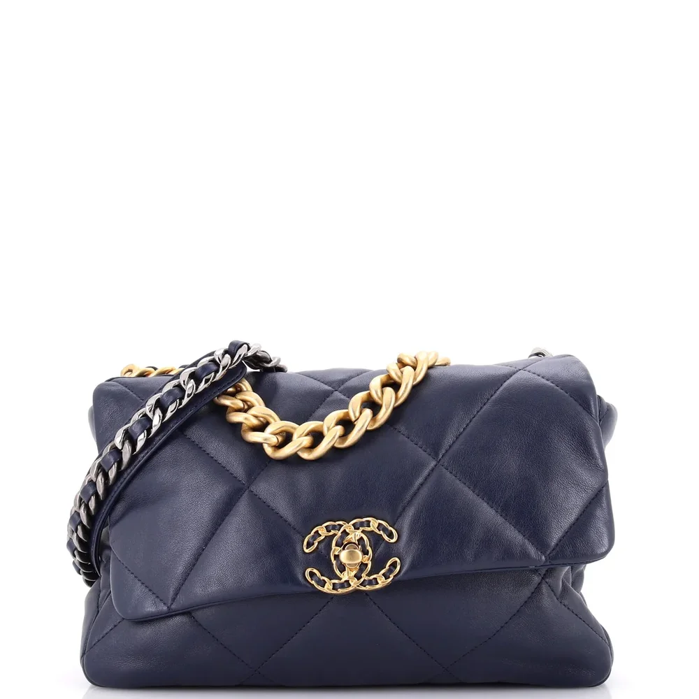 Chanel 19 Flap Bag Quilted Leather Large