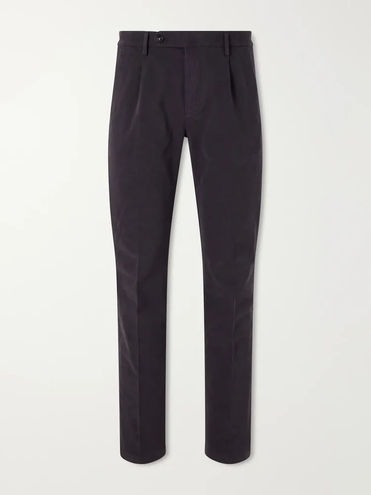 Ionio2 Straight-Leg Cotton-Blend Trousers