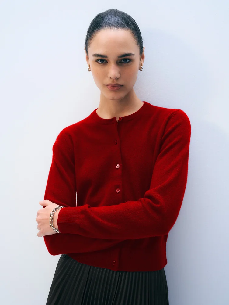 Cashmere Crewneck Cardigan