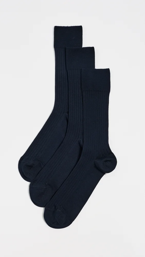 Cotton Ribbed Socks 3 Pack