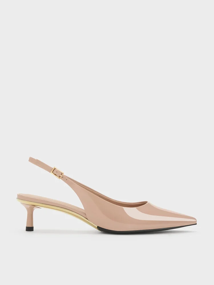 Curtis Patent Slingback Kitten Heels